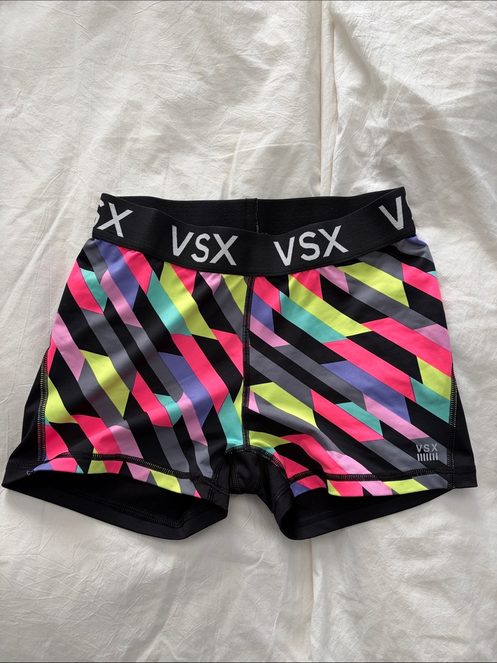 Victoria's Secret VSX Neon Stripe Performance Bike Shorts